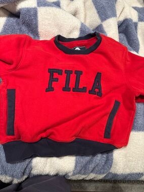 Fila Red Sweatshirt with Navy Accents